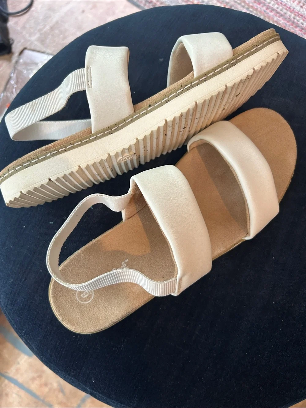 Cat & Jack Cream Double-Strap Slingback Sandals